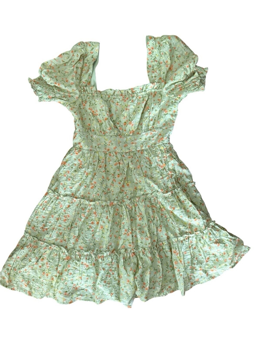 Mine Mini Dress Smocked Top Tiered Skirt Cottage Core Cowgirl Size S NWT